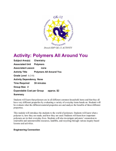 Activity: Polymers All Around You