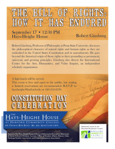 September 17 • 12:30 PM Robert Ginsburg Hays-Heighe House