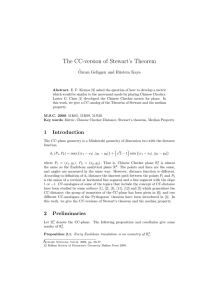 The CC-version of Stewart’s Theorem ¨ Ozcan Geli¸sgen and R¨ustem Kaya