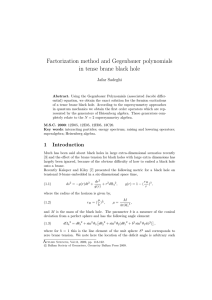 Factorization method and Gegenbauer polynomials in tense brane black hole Jafar Sadeghi