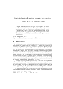 Statistical methods applied for materials selection
