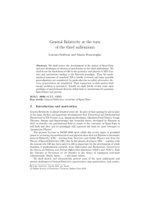 General Relativity at the turn of the third millennium