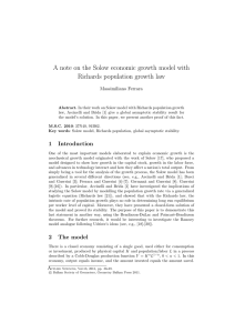 A note on the Solow economic growth model with Massimiliano Ferrara