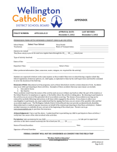 APPENDIX Select Your School PERMISSION FORM WITH INFORMED CONSENT (REGULAR USE SITES)