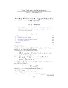 New York Journal of Mathematics Boundary Stabilization of a Hyperbolic Equation