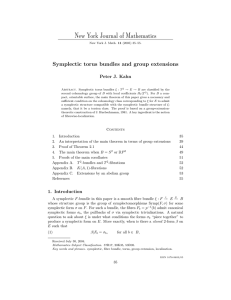 New York Journal of Mathematics Symplectic torus bundles and group extensions