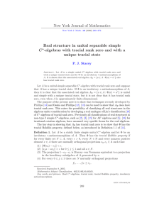 New York Journal of Mathematics Real structure in unital separable simple