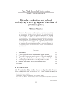 New York Journal of Mathematics Globular realization and cubical process algebra