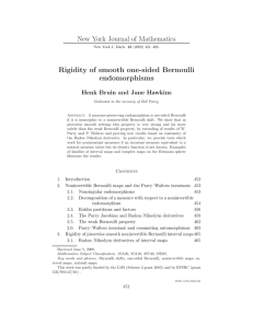 New York Journal of Mathematics Rigidity of smooth one-sided Bernoulli endomorphisms Henk Bruin