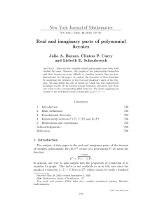 New York Journal of Mathematics Real and imaginary parts of polynomial iterates