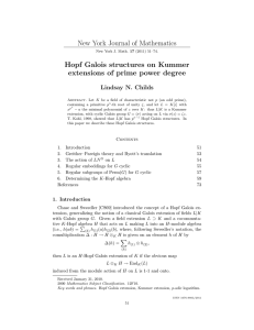 New York Journal of Mathematics Hopf Galois structures on Kummer
