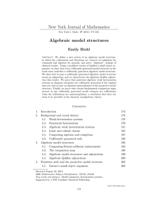 New York Journal of Mathematics Algebraic model structures Emily Riehl