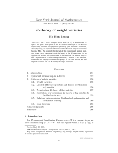 New York Journal of Mathematics K-theory of weight varieties Ho-Hon Leung