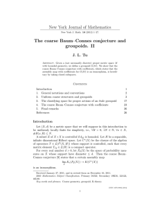 New York Journal of Mathematics The coarse Baum–Connes conjecture and groupoids. II