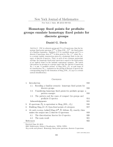 New York Journal of Mathematics Homotopy fixed points for profinite