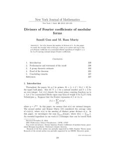 New York Journal of Mathematics Divisors of Fourier coefficients of modular forms