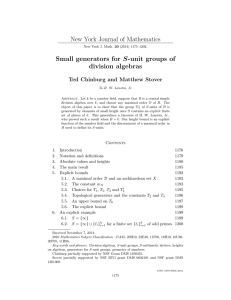 New York Journal of Mathematics Small generators for S-unit groups of