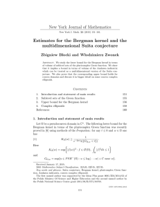 New York Journal of Mathematics multidimensional Suita conjecture
