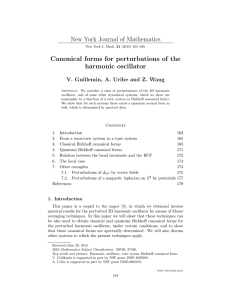 New York Journal of Mathematics Canonical forms for perturbations of the