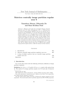 New York Journal of Mathematics Matrices centrally image partition regular near 0
