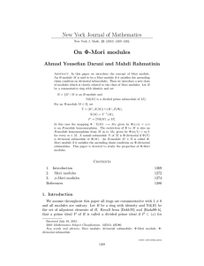 New York Journal of Mathematics On Φ-Mori modules Ahmad Yousefian Darani
