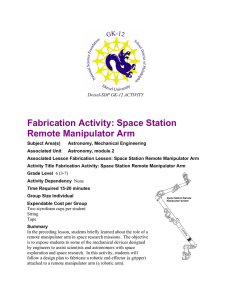 Fabrication Activity: Space Station Remote Manipulator Arm