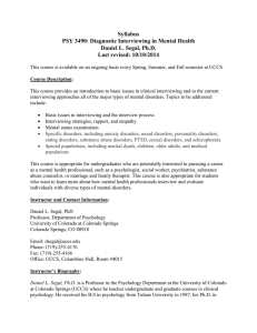 Syllabus PSY 3490: Diagnostic Interviewing in Mental Health Daniel L. Segal, Ph.D.