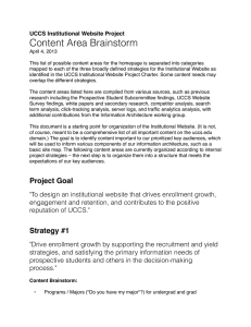Content Area Brainstorm UCCS Institutional Website Project