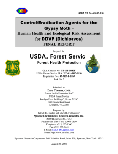 USDA, Forest Service Control/Eradication Agents for the - DDVP (Dichlorvos)