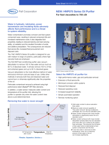 NEW: HNP075 Series Oil Purifier For fluid viscosities to 700 cSt