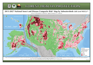2013-2027 National Insect and Disease Composite Risk* Map by Subwatersheds LEGEND
