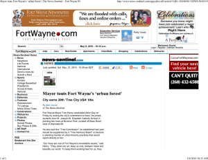 Mayor touts Fort Wayne's ‘urban forest' | The News-Sentinel -... -sentinel.com/apps/pbcs.dll/article?AID=/20100501/NEWS/5010319