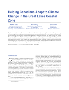 Helping Canadians Adapt to Climate Change in the Great Lakes Coastal Zone