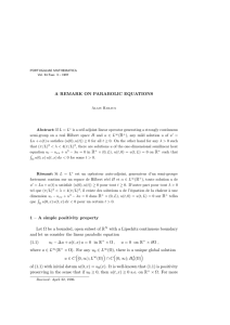 A REMARK ON PARABOLIC EQUATIONS R