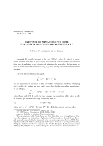 EXISTENCE OF MINIMIZERS FOR SOME NON CONVEX ONE-DIMENSIONAL INTEGRALS *