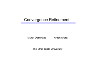 Convergence Refinement The Ohio State University