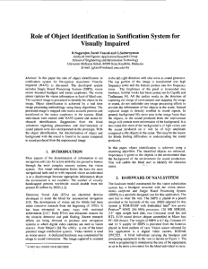 Role of Object Identification in sonification System for Visually Impaired