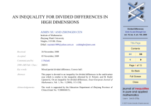 AN INEQUALITY FOR DIVIDED DIFFERENCES IN HIGH DIMENSIONS JJ II