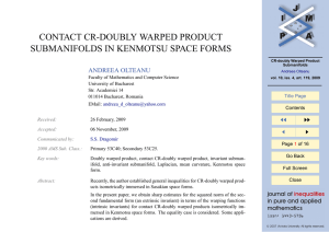 CONTACT CR-DOUBLY WARPED PRODUCT SUBMANIFOLDS IN KENMOTSU SPACE FORMS ANDREEA OLTEANU