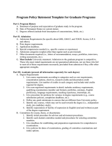 Program Policy Statement Template for Graduate Programs 