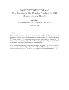 COMBINATORICS SEMINAR New Results On Old Crossing Numbers (or Old J´anos Pach