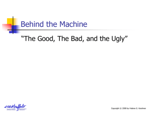 Behind the Machine “The Good, The Bad, and the Ugly”
