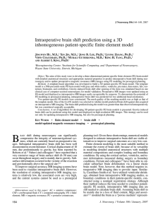 Intraoperative brain shift prediction using a 3D J H