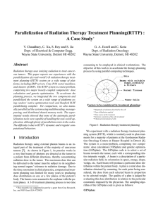 Parallelization of Radiation Therapy Treatment Planning(RTTP) : A Case Study