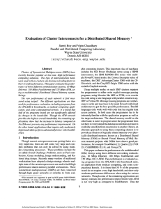 Evaluation of Cluster Interconnects for a Distributed Shared Memory * MI 48202