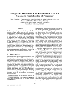 APE Design  and Evaluation  of  an Environment for