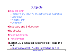 Subjects Induced emf Magnetic energy Transformers