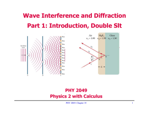 Wave Interference and Diffraction Part 1: Introduction, Double Slt PHY 2049