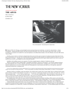 THE ABYSS Music and amnesia. by Oliver Sacks