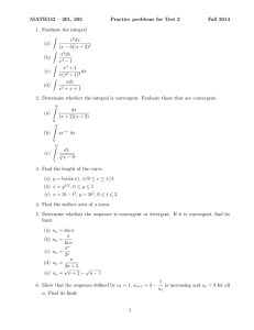 MATH152 – 201, 202 Practice problems for Test 2 Fall 2014